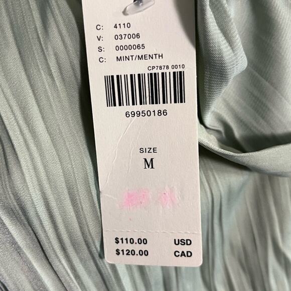 Anthropologie Backless Mint Green Ruched Blouse Women's Size M Elegant Satin Top - Picture 7 of 13